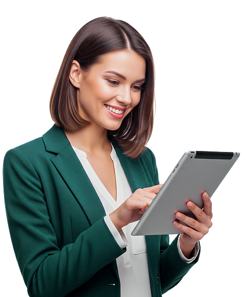 Mulher olhando um Tablet