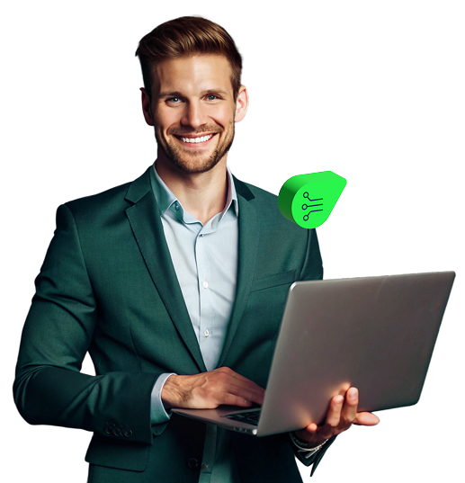 homem utilizando hub solucoes soluti